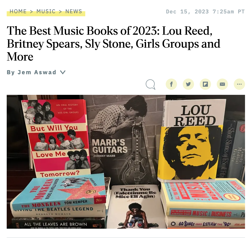 "Material Wealth" in Variety's RoundUp of Top Music Books of 2023